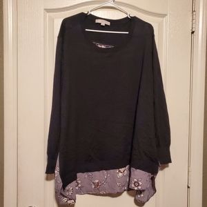 Mixed material light knit Tunic